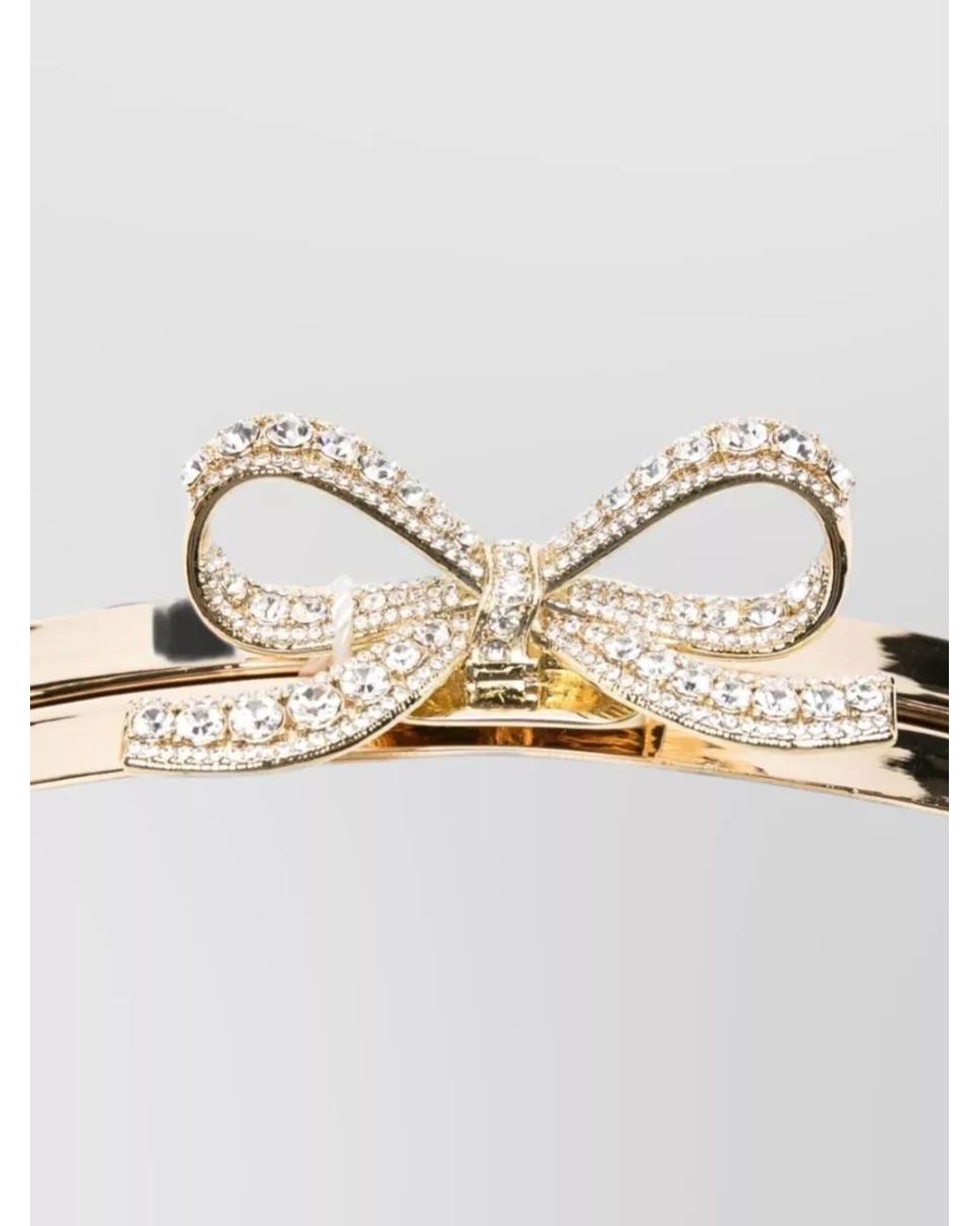 Self-Portrait Natural Diamante Mini Satin Clutch Bag