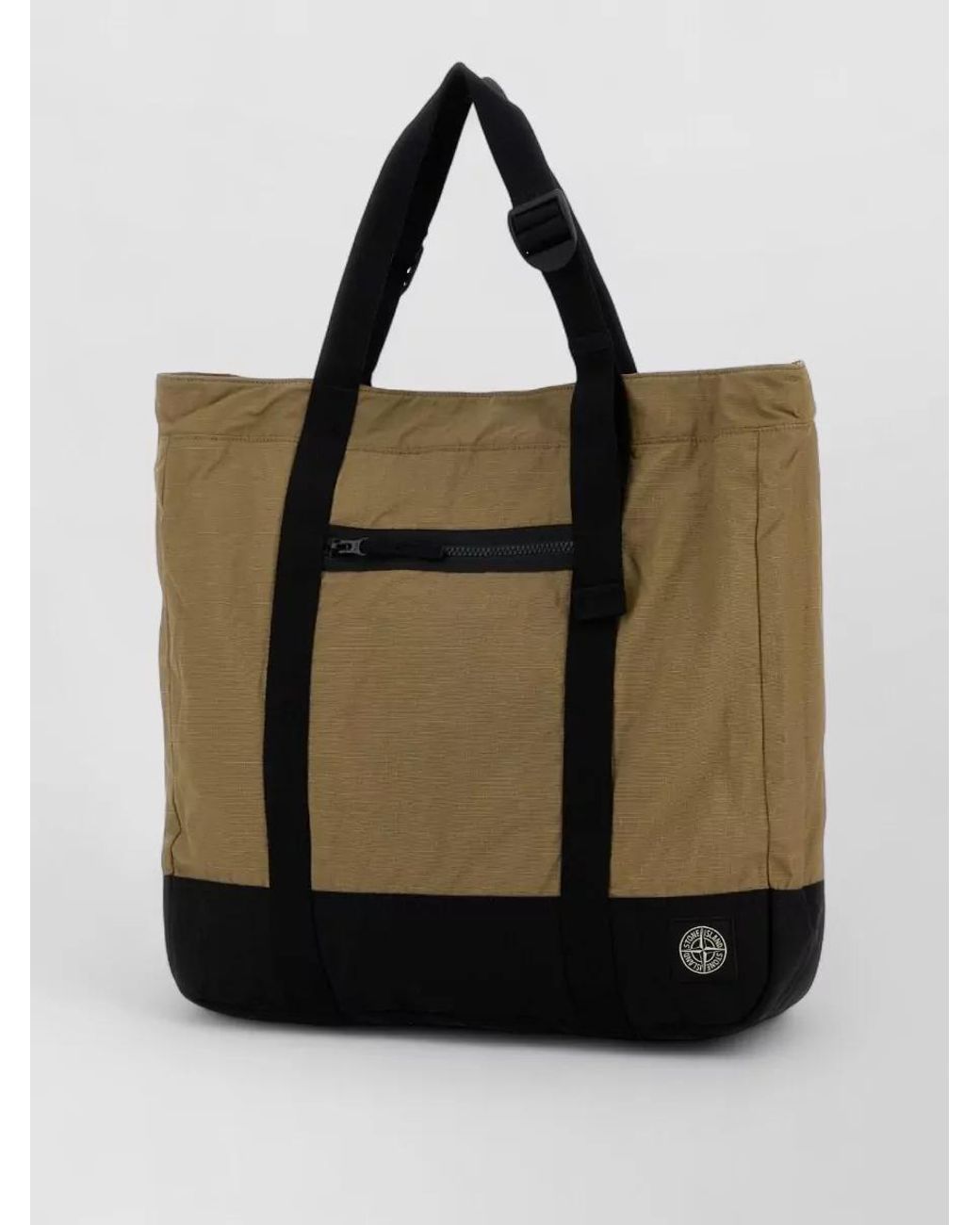 Stone Island Black Canvas Tote Bag for men