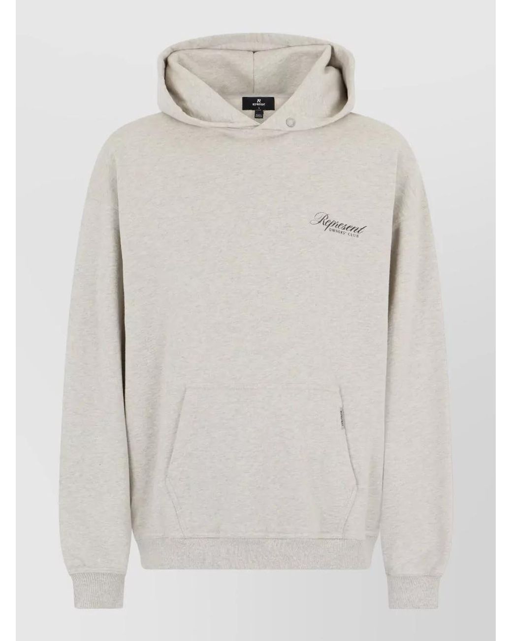 Represent Gray Cotton Oversized Hoodie for men