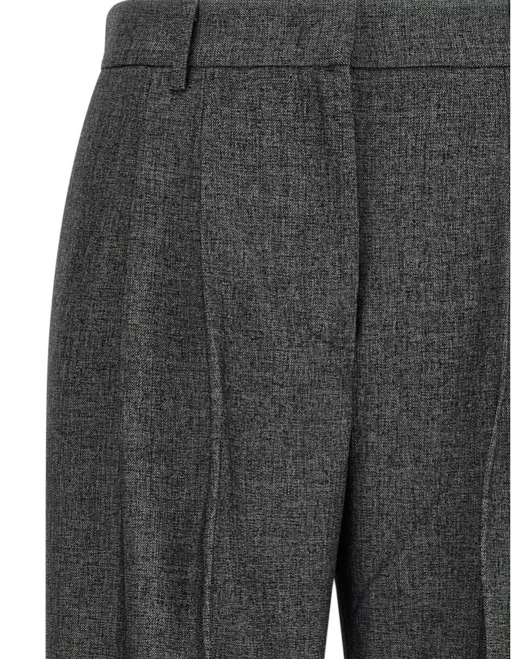 ANDAMANE Gray High-Rise Wide-Leg Suit Trousers