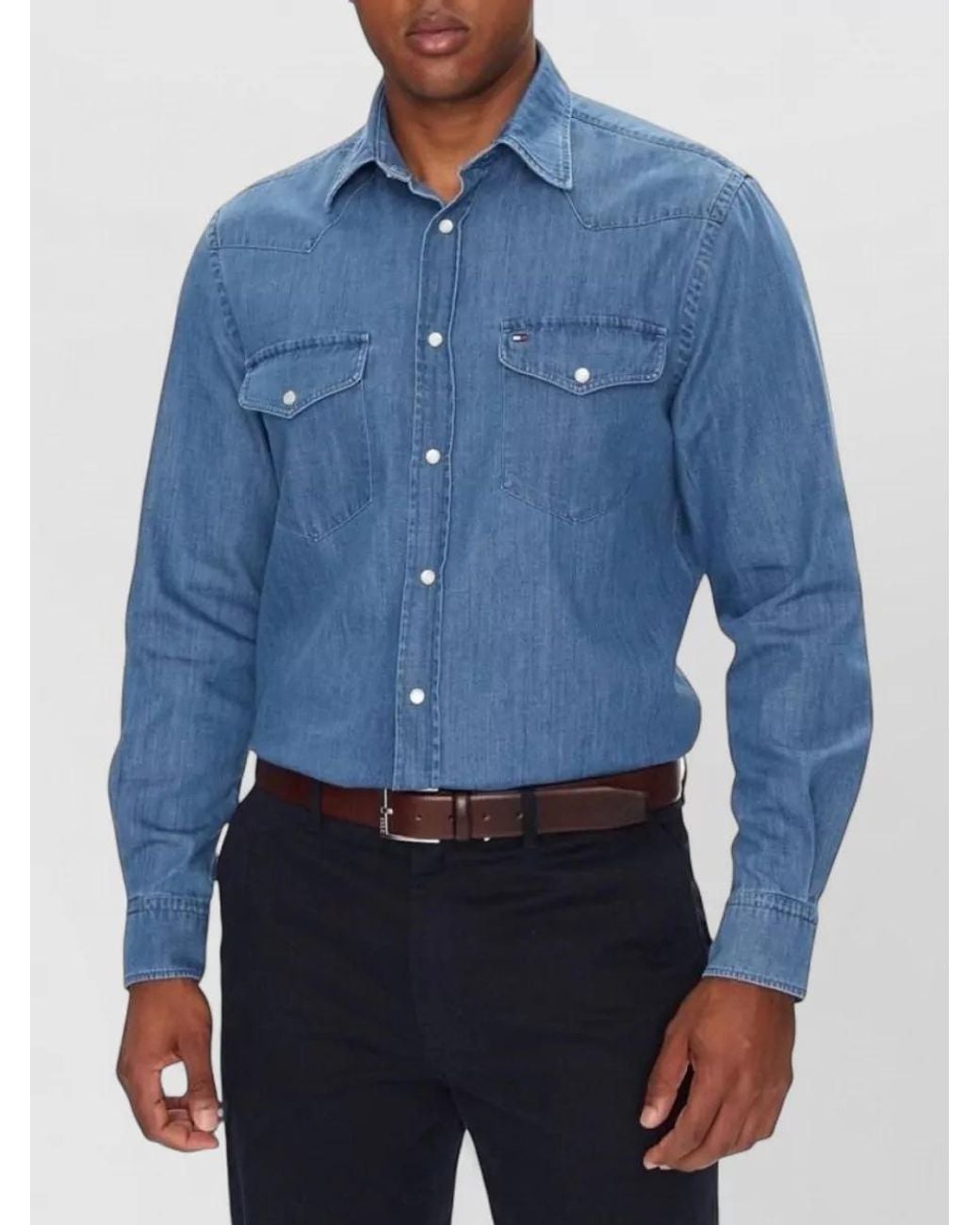 Tommy Hilfiger Blue Denim Shirt for men