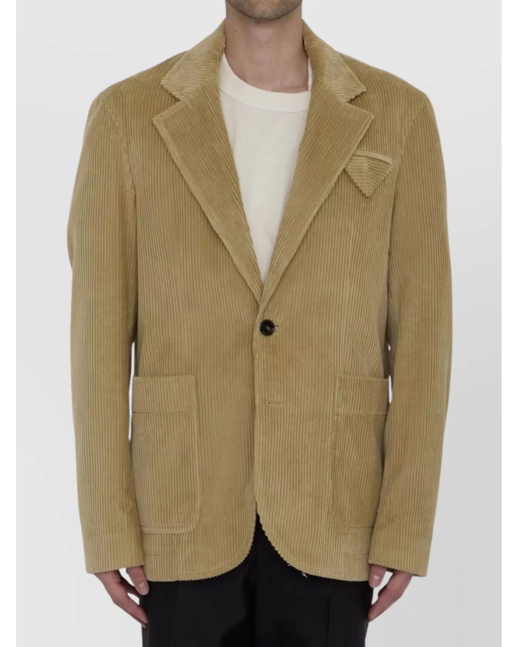 Bottega Veneta Green Elegant Corduroy Jacket for men