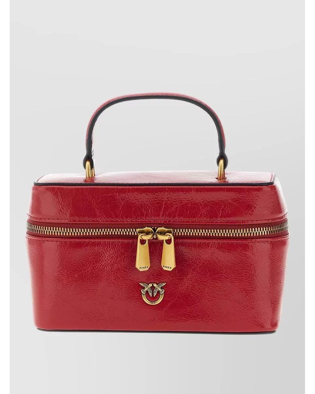 Pinko Red Vanity Soft Mini Leather Crossbody Bag