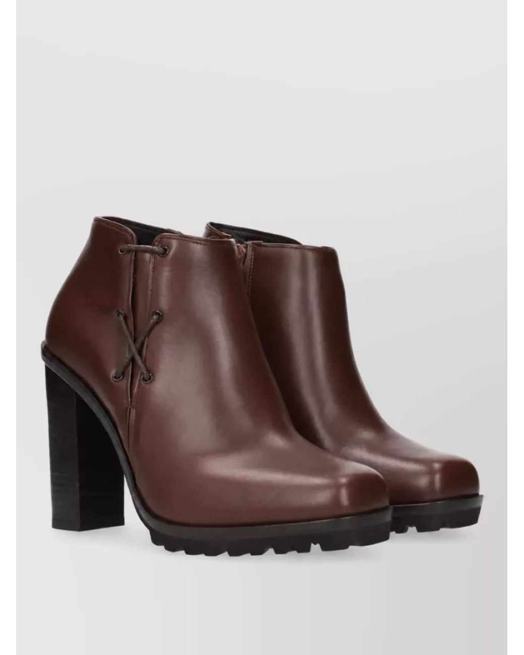 Max Mara Brown Leather Ankle Boots
