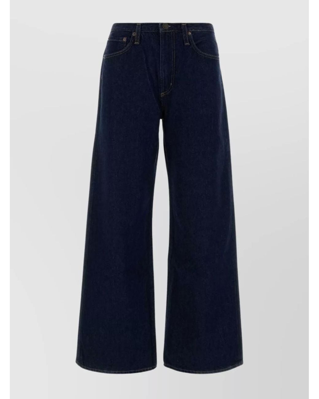Agolde Blue Denim Wide-Leg Trousers