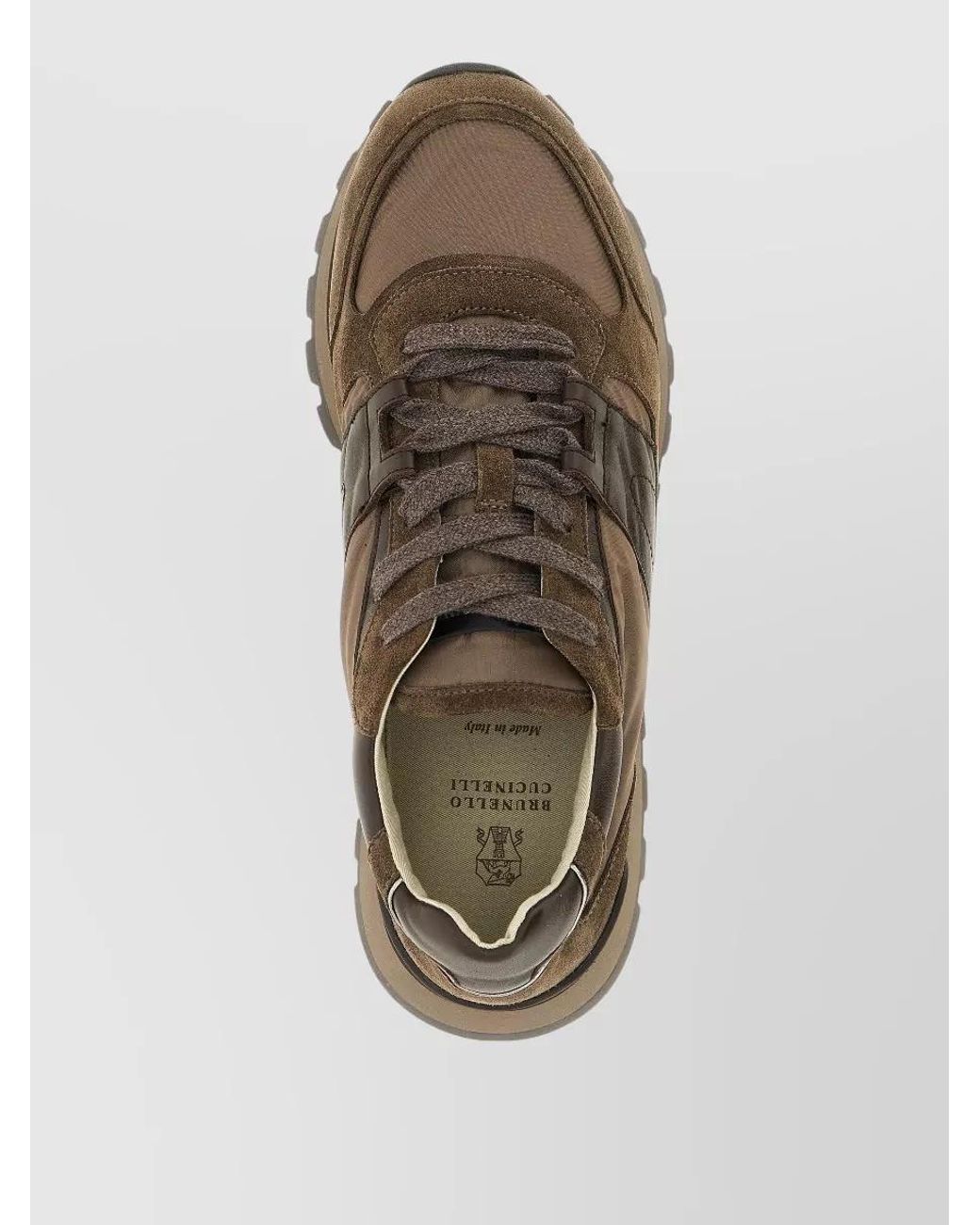 Brunello Cucinelli Brown Calfskin Athletic Sneakers