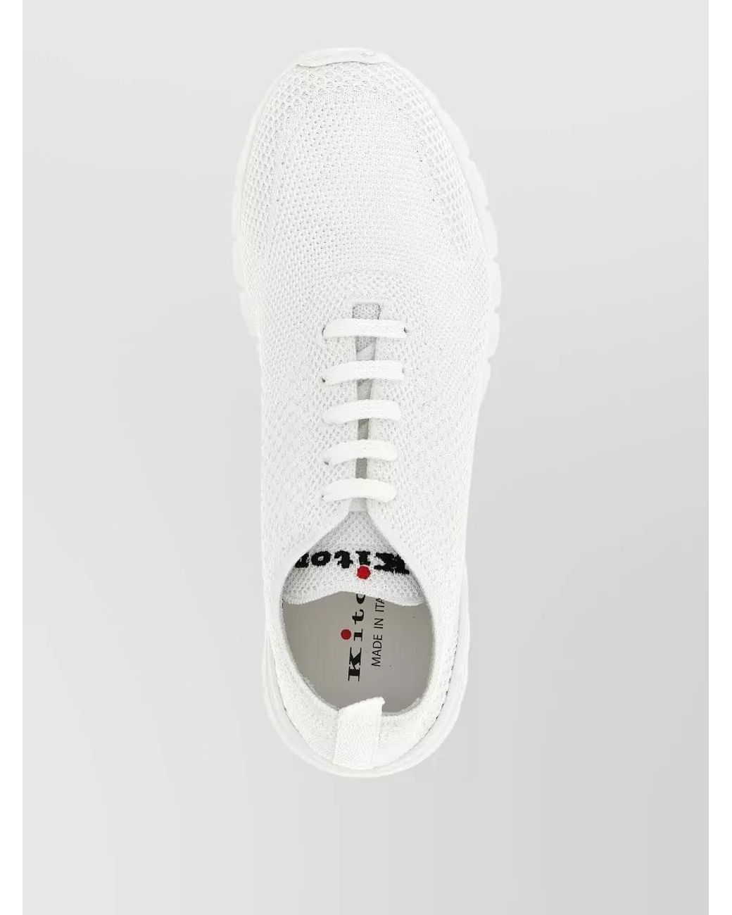 Kiton White Knit Low-Top Sneakers for men