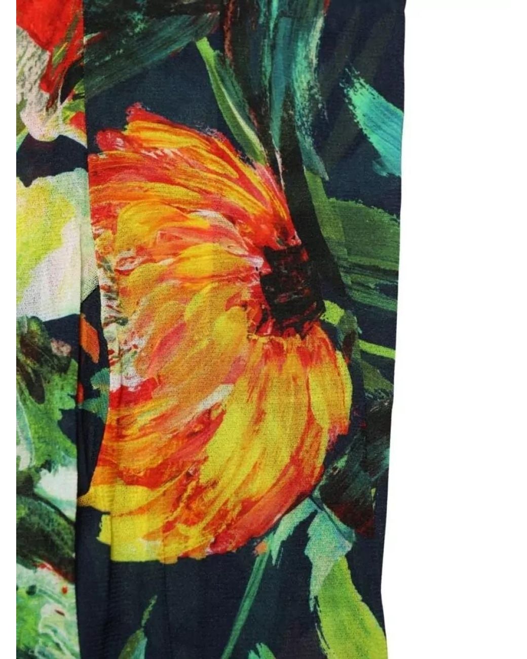 Dolce & Gabbana Green Floral-Print Tights