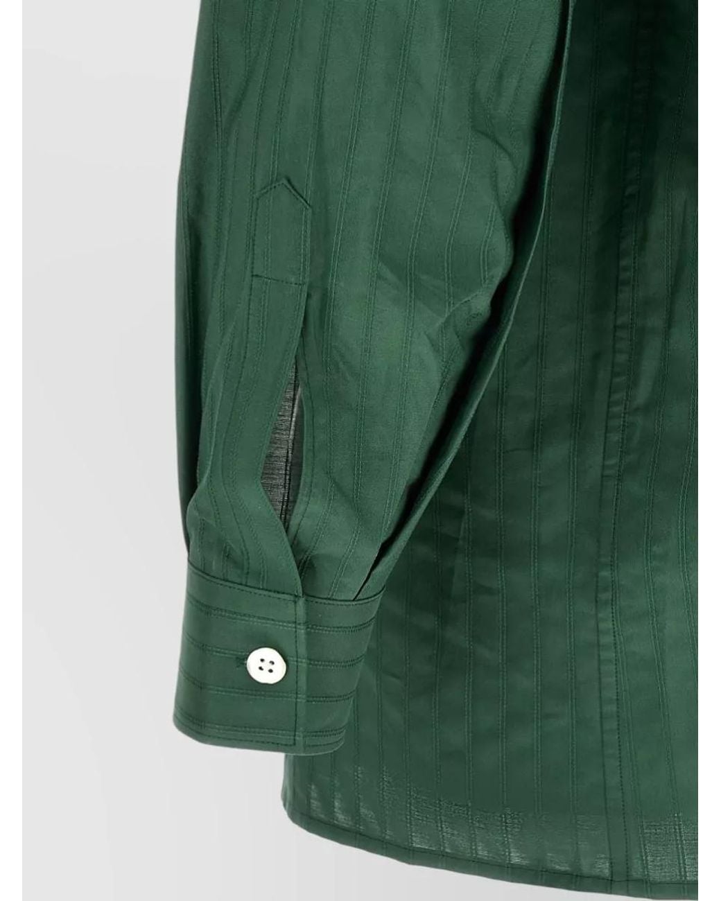 NAMACHEKO Green Grinda Shirt Long Sleeves Button Collar for men
