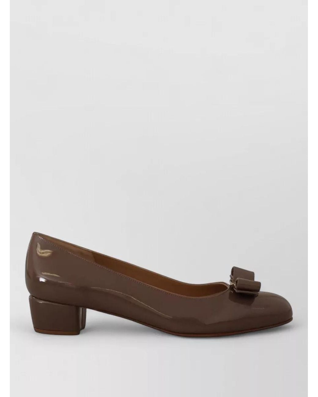 Ferragamo Brown Leather Ballerina Shoes