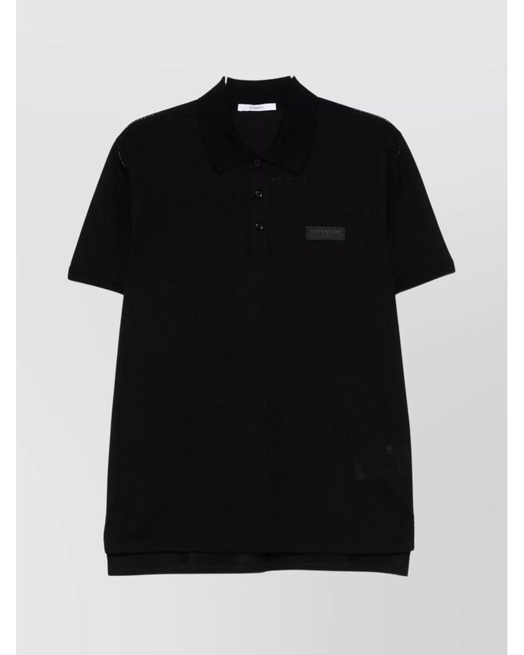 Givenchy Black Cotton Regular-Fit Short-Sleeve Polo Shirt for men
