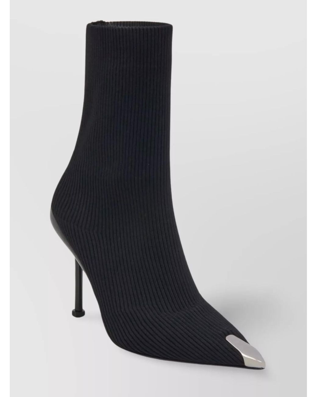 McQueen Black Stretch Knit Ankle Boots