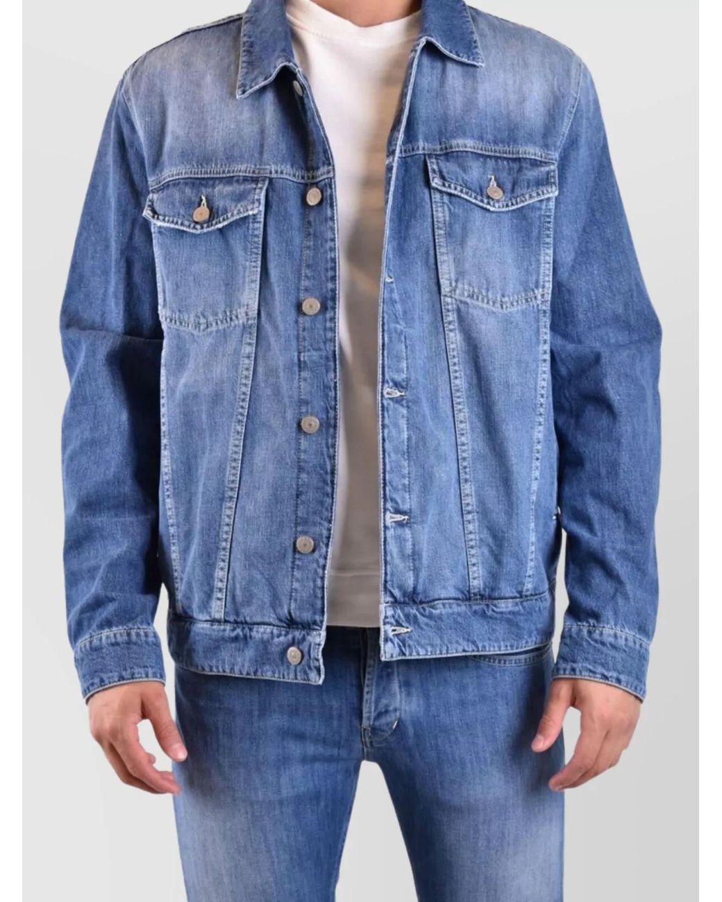 Dondup Blue Cotton Jacket for men