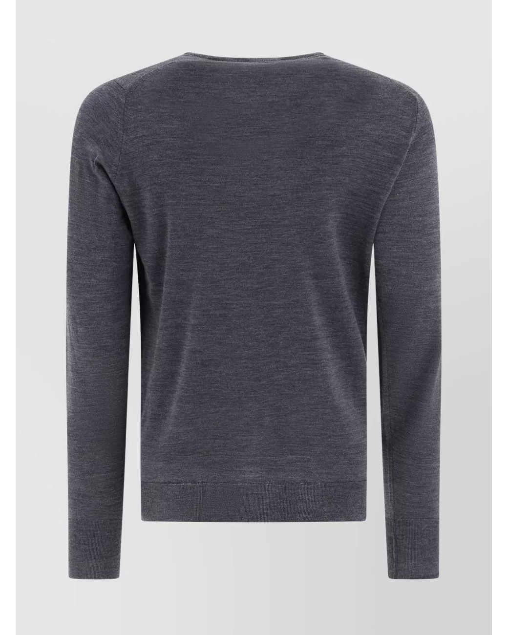 John Smedley Blue Merino Wool Crew Neck Jumper for men