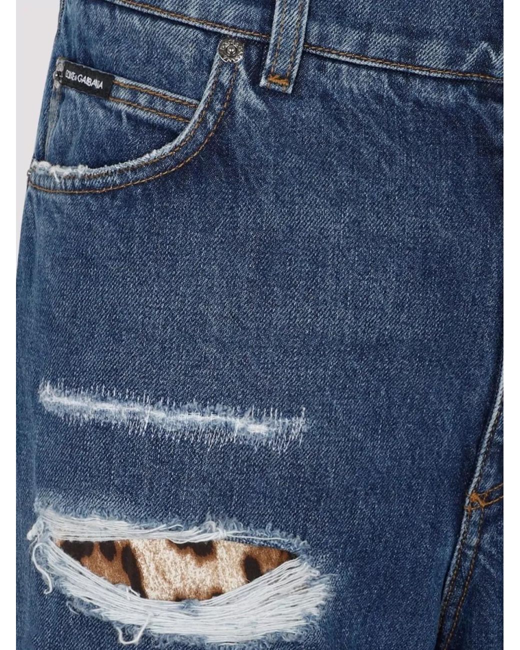 Dolce & Gabbana Blue Cotton Straight-Leg Jeans