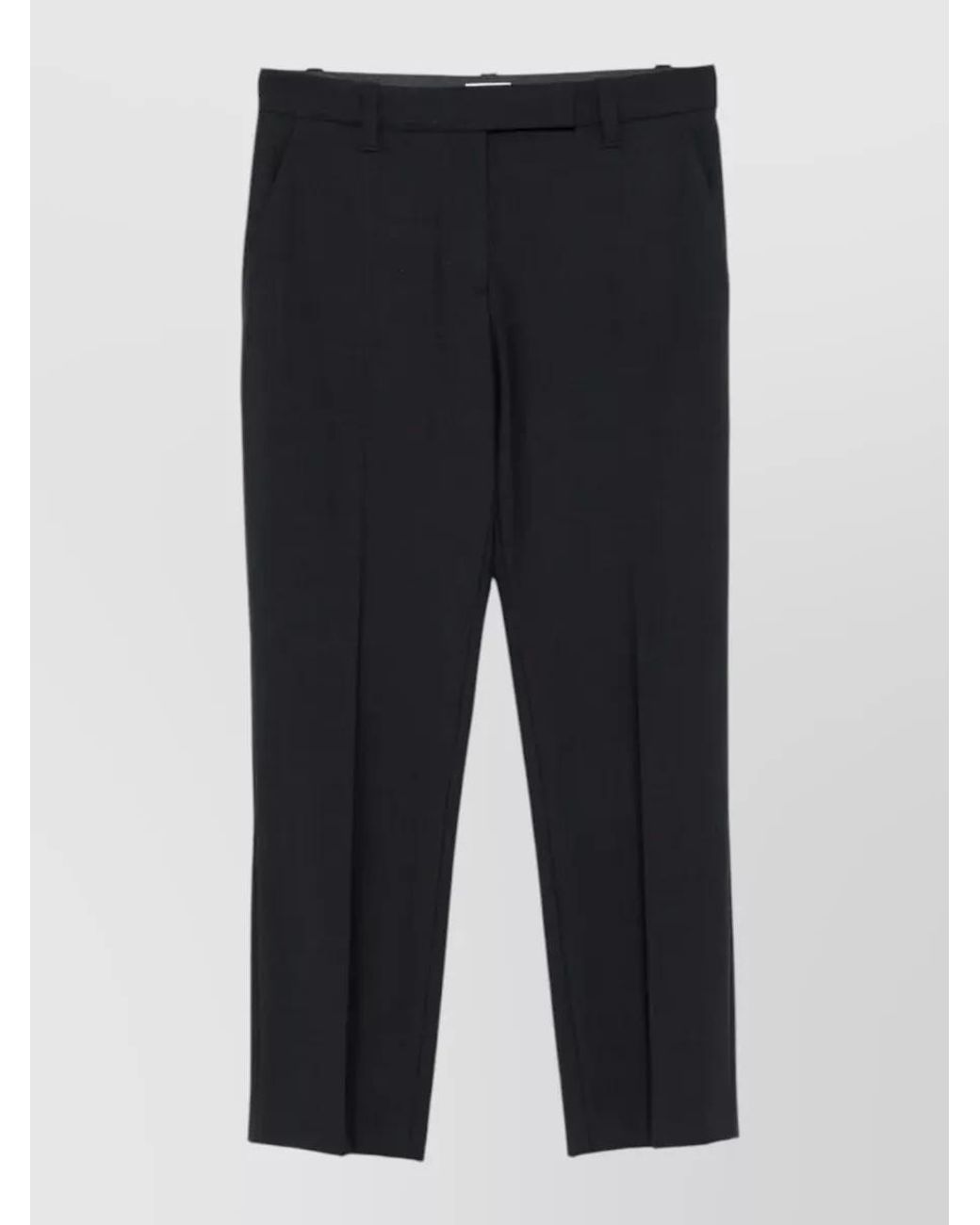 Brunello Cucinelli Blue Pressed-Crease Wool Tailored Trousers