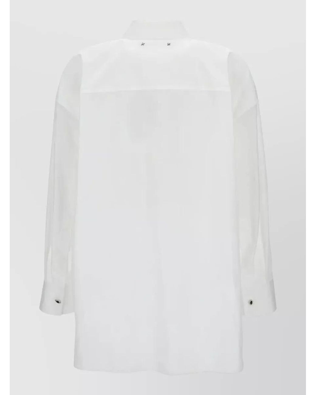 Golden Goose Deluxe Brand White Cotton Poplin Pleated Bib Overshirt