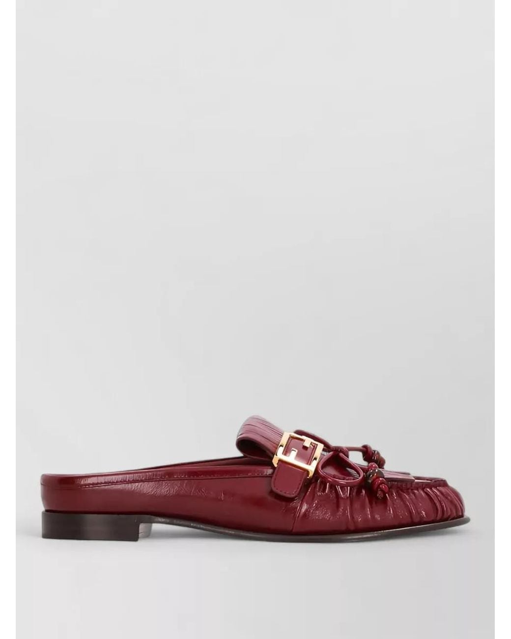 Fendi Red Leather Loafers