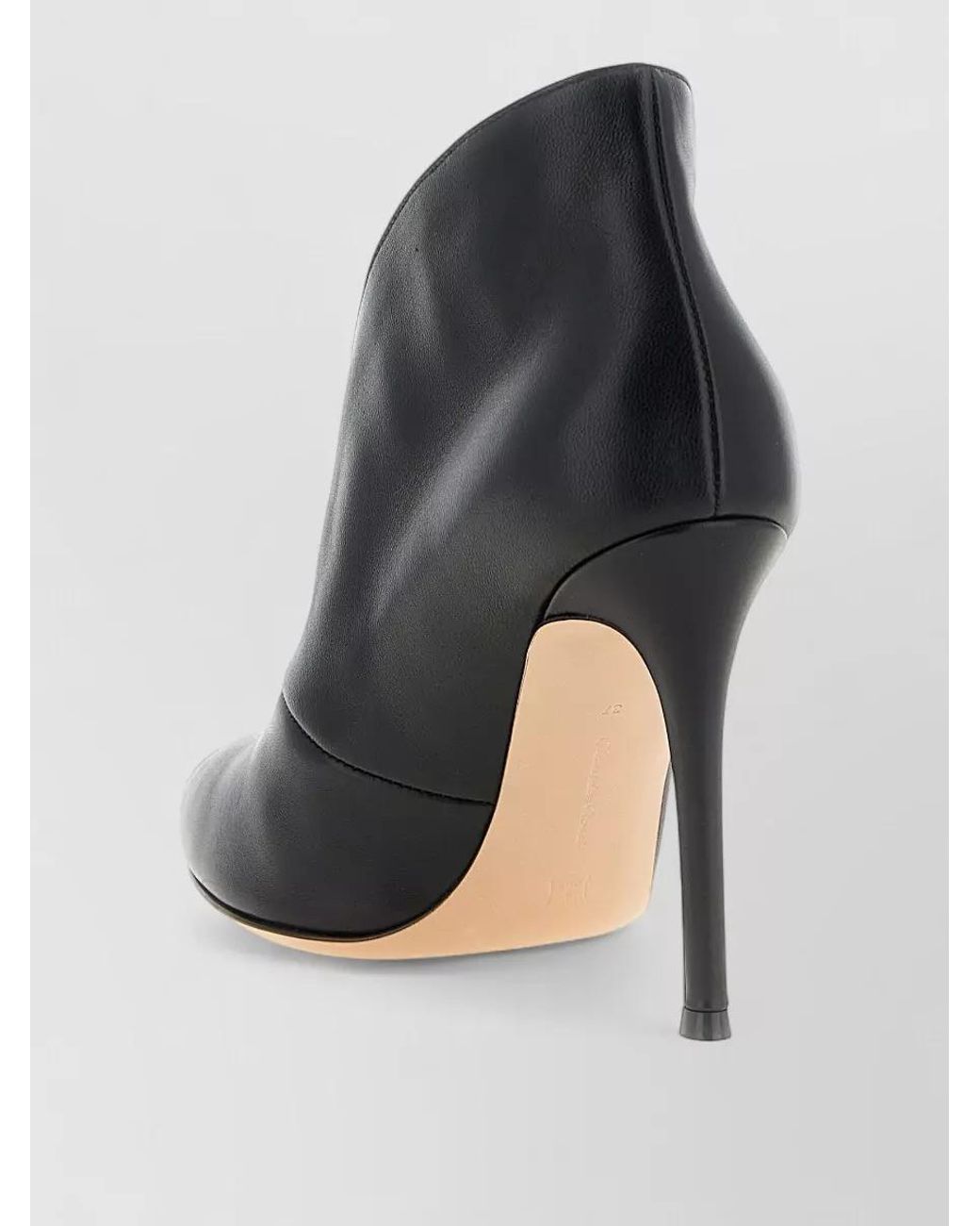 Gianvito Rossi Black Lamb Leather Open-Toe Stiletto Ankle Boots