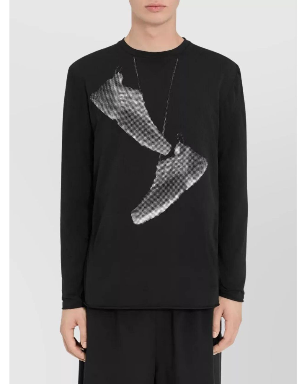 MM6 by Maison Margiela Black Printed Long-Sleeve T-Shirt for men
