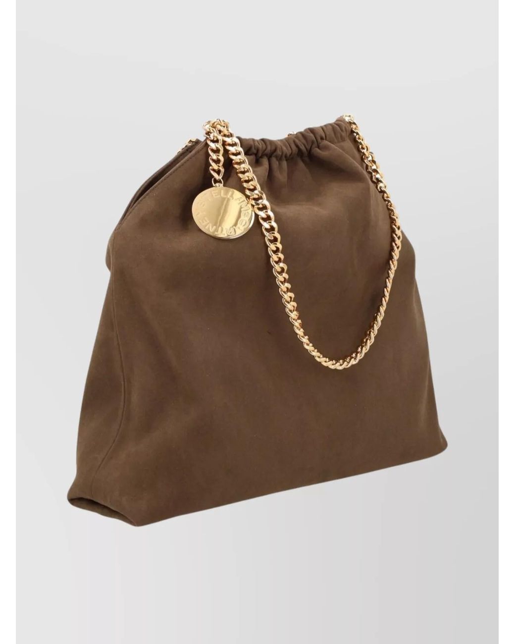 Stella McCartney Brown Falabella Medium Suede Shoulder Bag