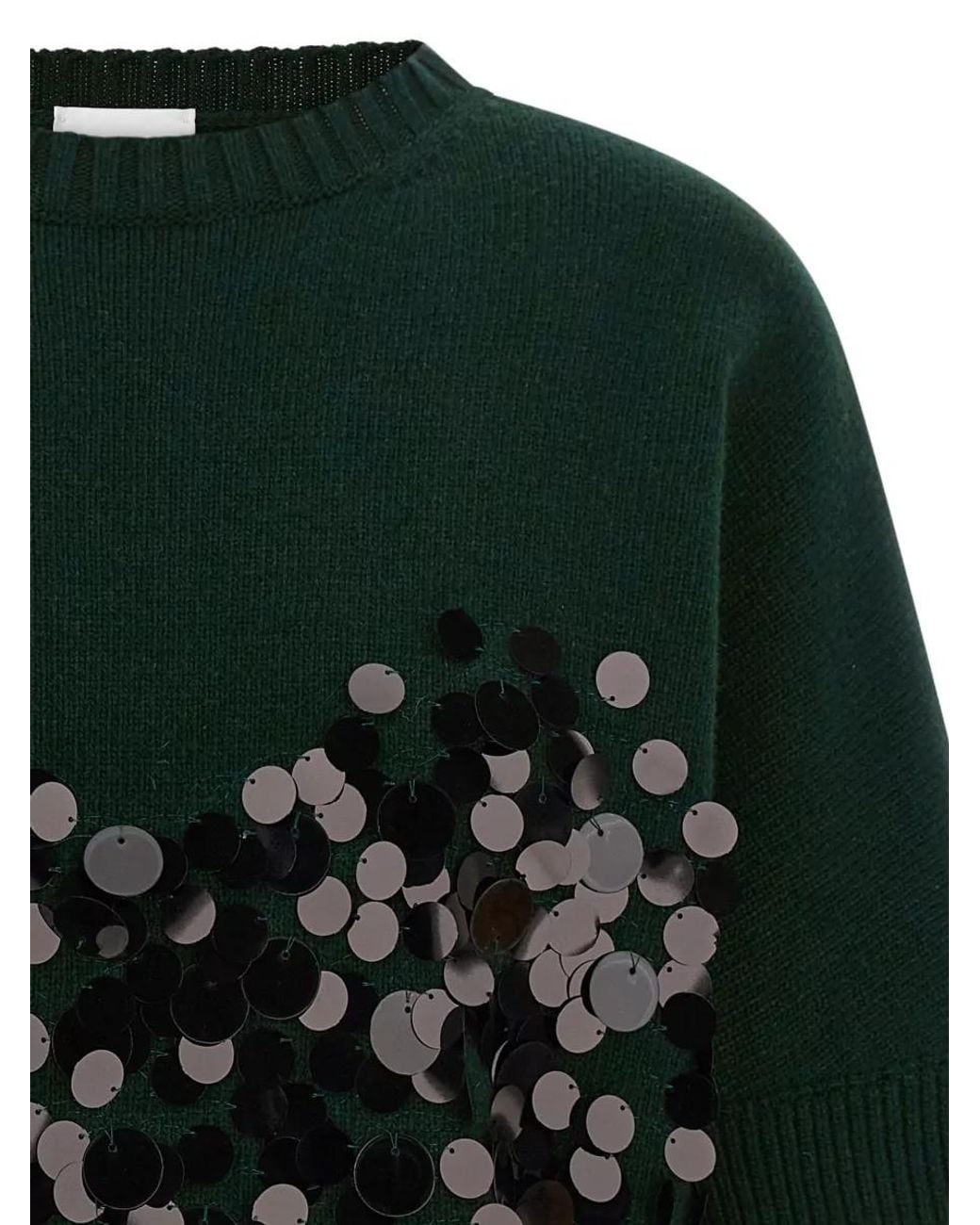 Nude Black Sequin Cropped Sweatshirt