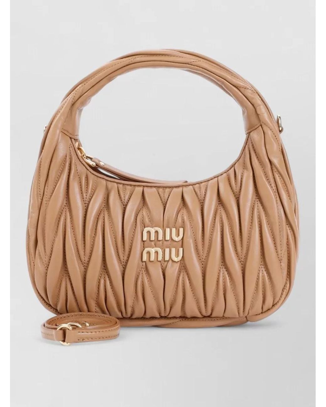 Miu Miu Brown Wandler Small Leather Matelassé Shoulder Bag