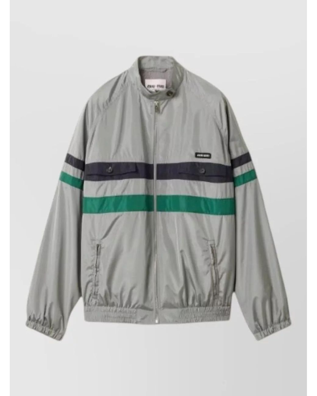 Miu Miu Gray Silk Single Breasted Jacket
