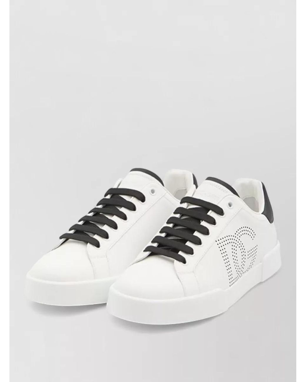 Dolce & Gabbana White Leather Low-Top Sneakers for men