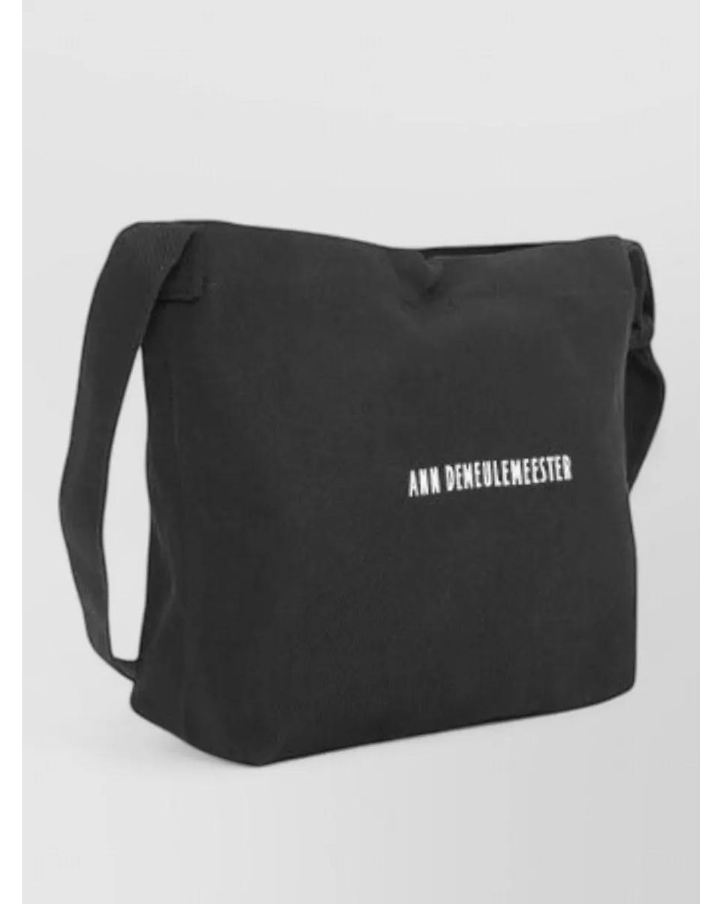 Ann Demeulemeester Black Cotton Shoulder Bag