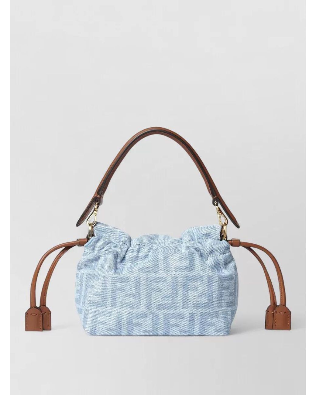 Fendi Blue Mamma Baguette Small Denim Bucket Bag