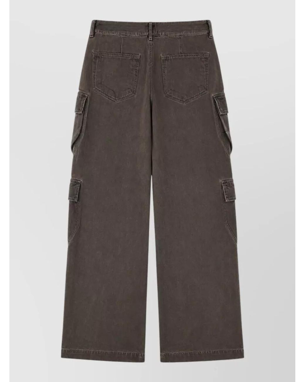 Rick Owens Gray Denim Low-Rise Wide-Leg Cargo Jeans for men