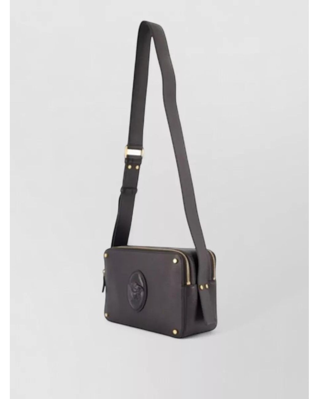 Versace White Camera Leather Crossbody Bag