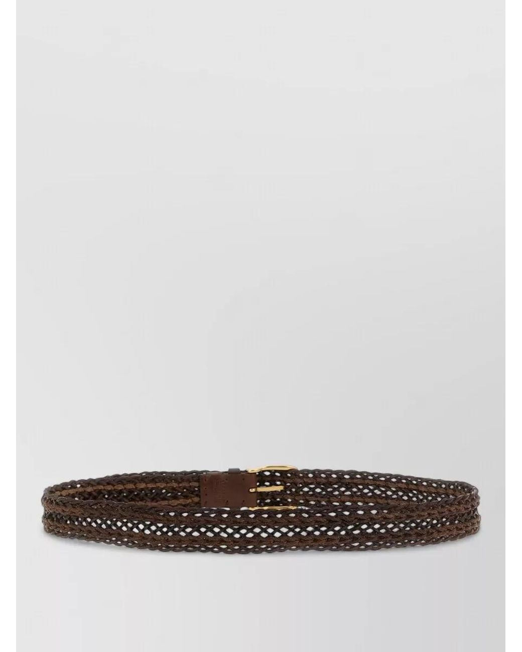 Brunello Cucinelli White Braided Leather Belt for men