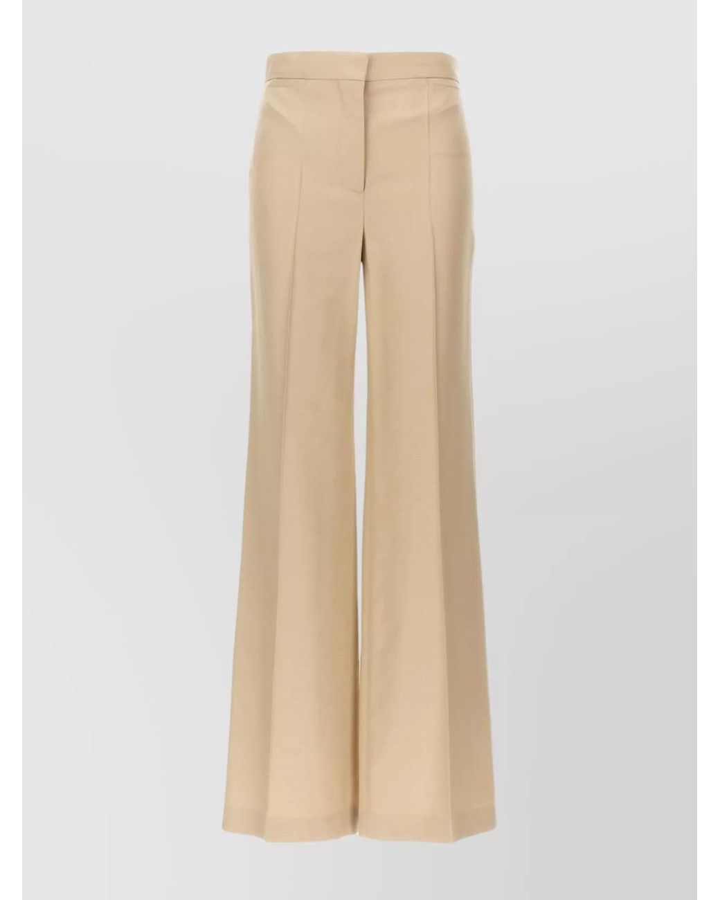 Stella McCartney Natural Flared Wide-Leg Trousers