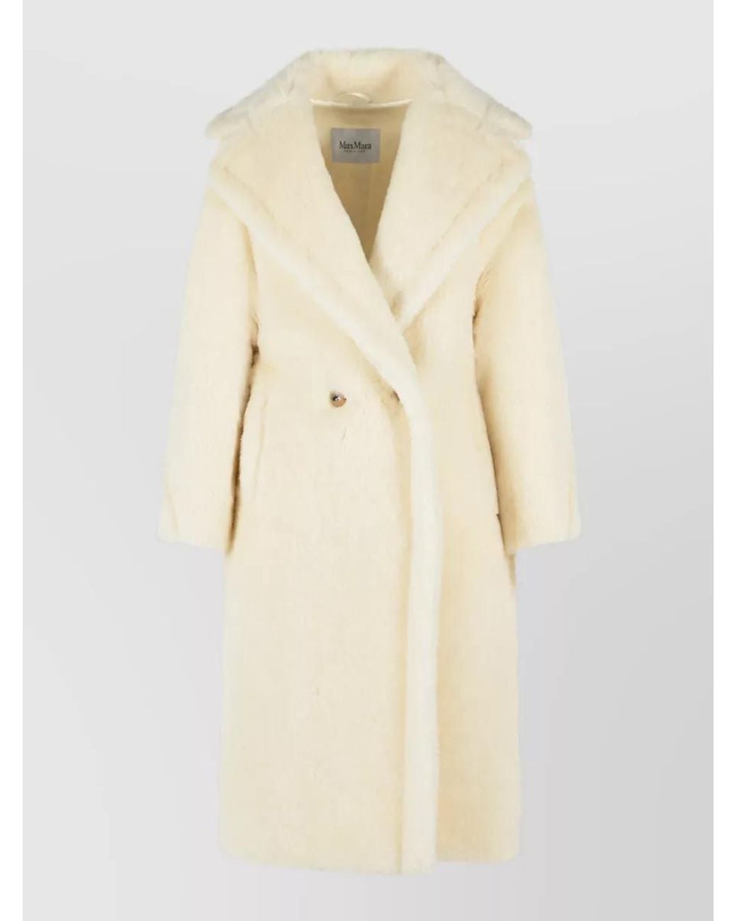 Max Mara Natural Alpaca Virgin Wool Silk Coat