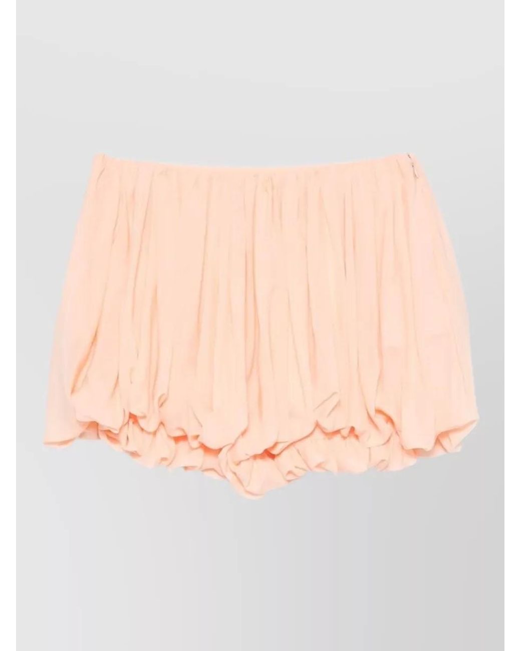 Chloé Natural Silk Pleated Bubble-Hem Mini Shorts