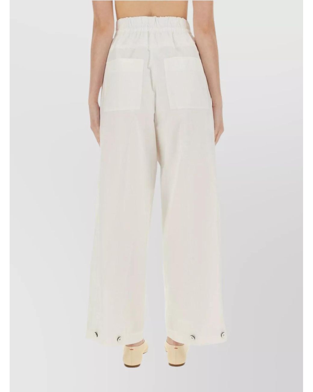 Jil Sander White Oversized Wide-Leg Trousers