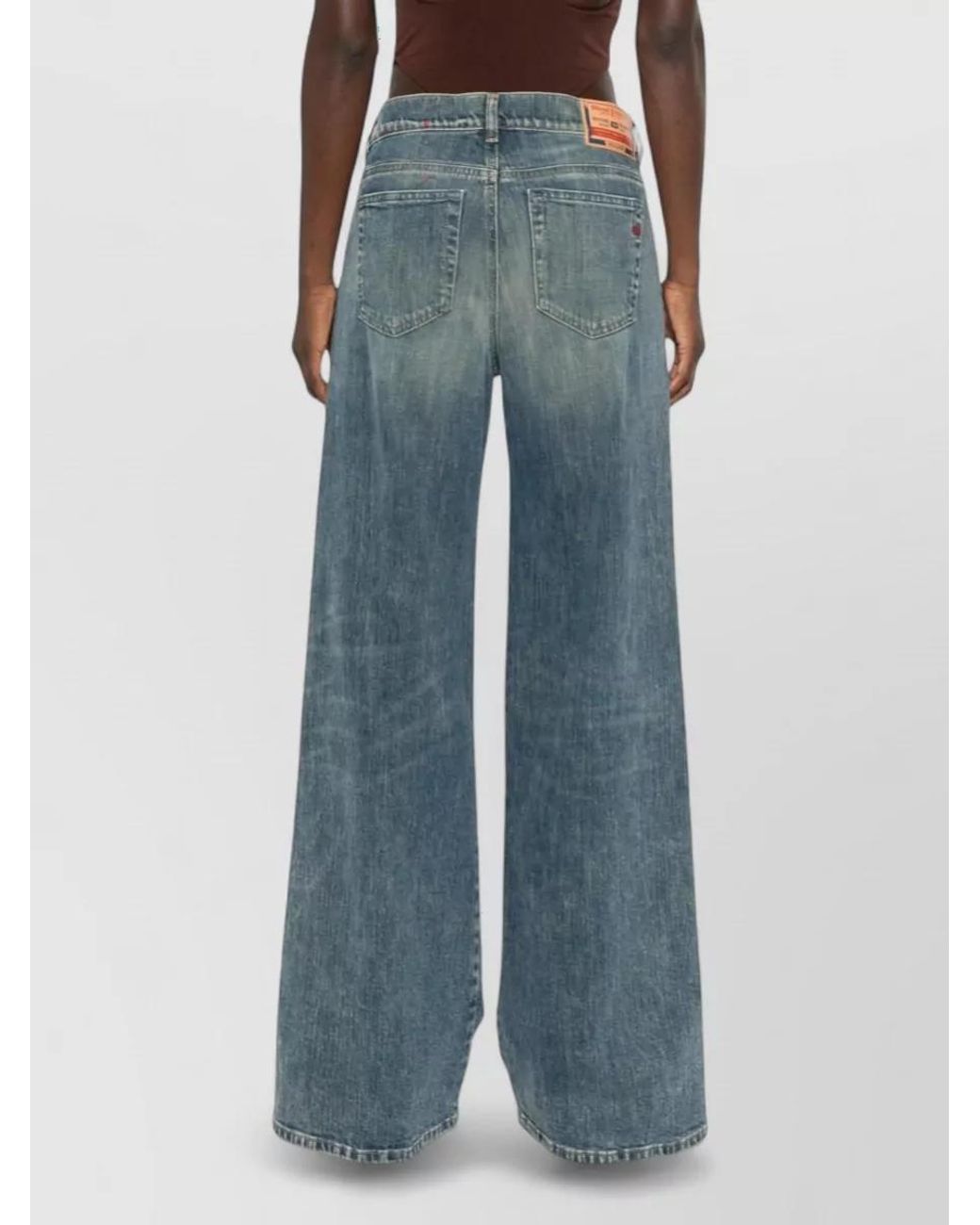 DIESEL Blue Faded Flared Denim Jeans