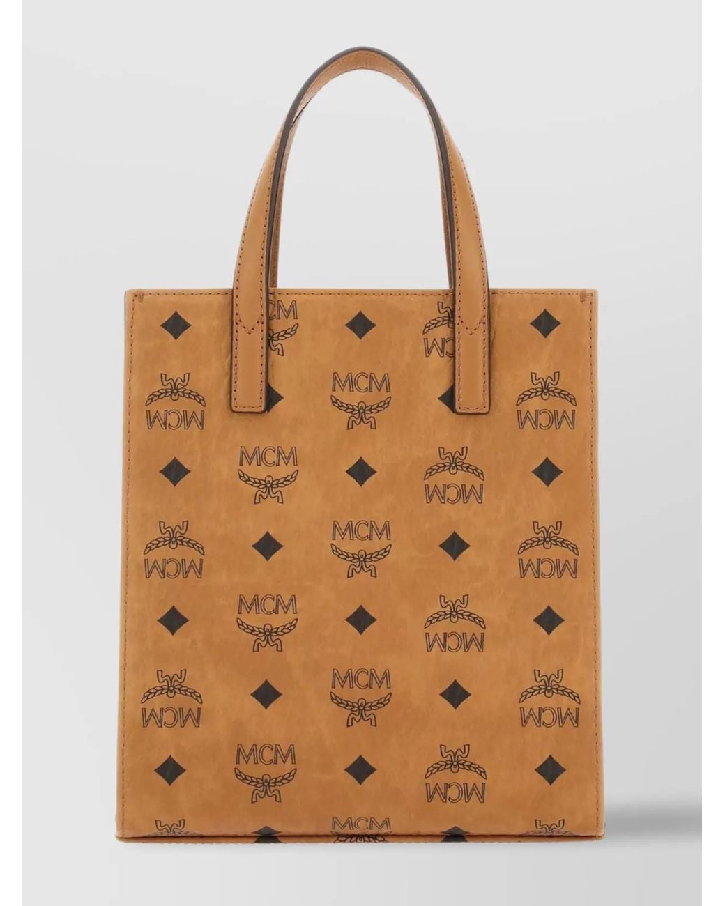 MCM Brown Aren Mini Coated Canvas Shoulder Bag