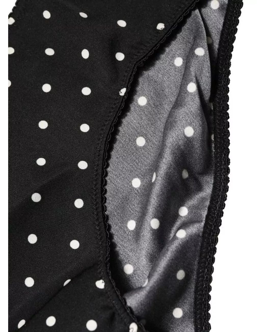 Dolce & Gabbana Black Silk Polka-Dot Mid-Rise Bikini Briefs