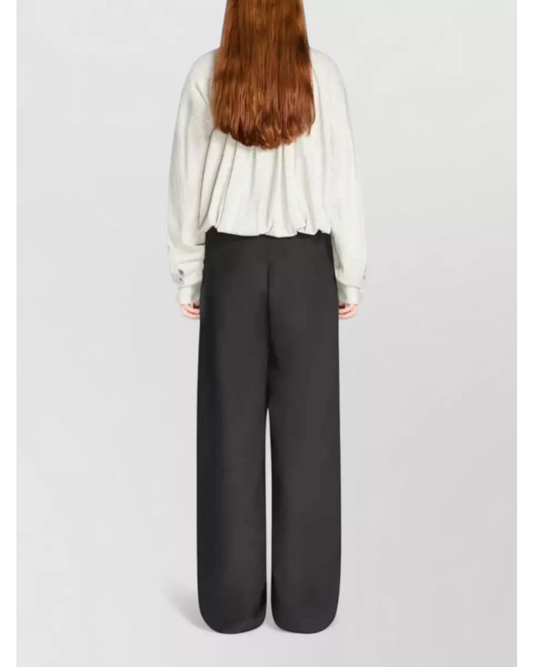 Dries Van Noten Black Wool Pleated Wide-Leg Trousers