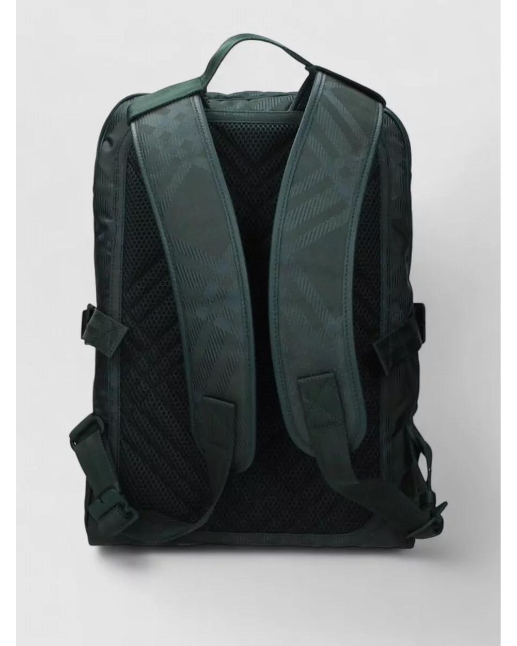 Burberry Green Nylon Checked Backpack for men