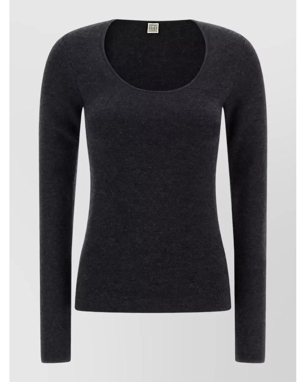 Totême Blue Compact Knit Long-Sleeve Sweater