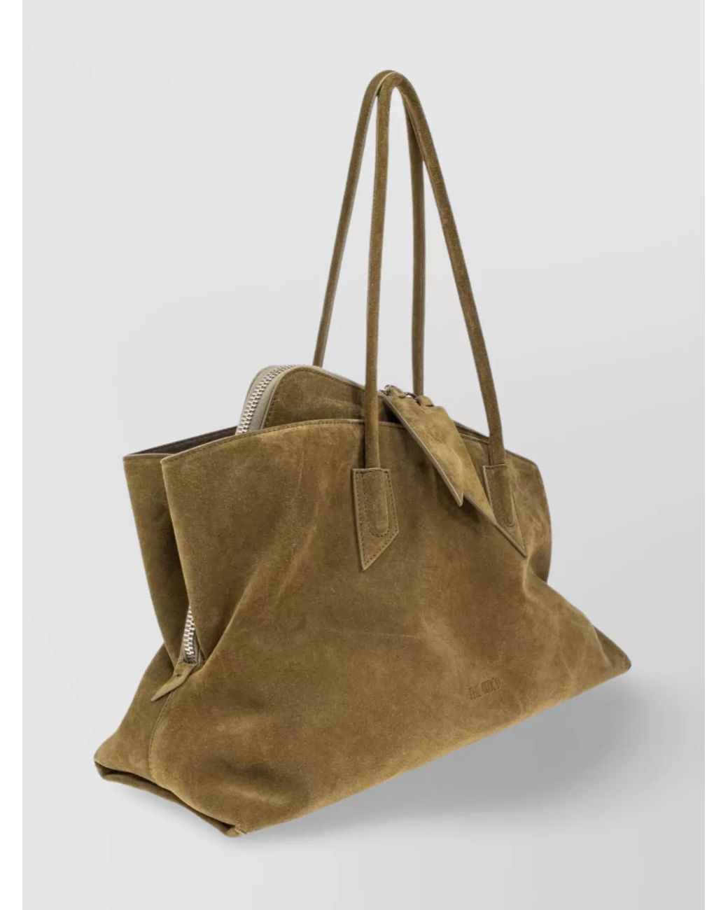 The Attico Natural Medium Suede Shoulder Bag