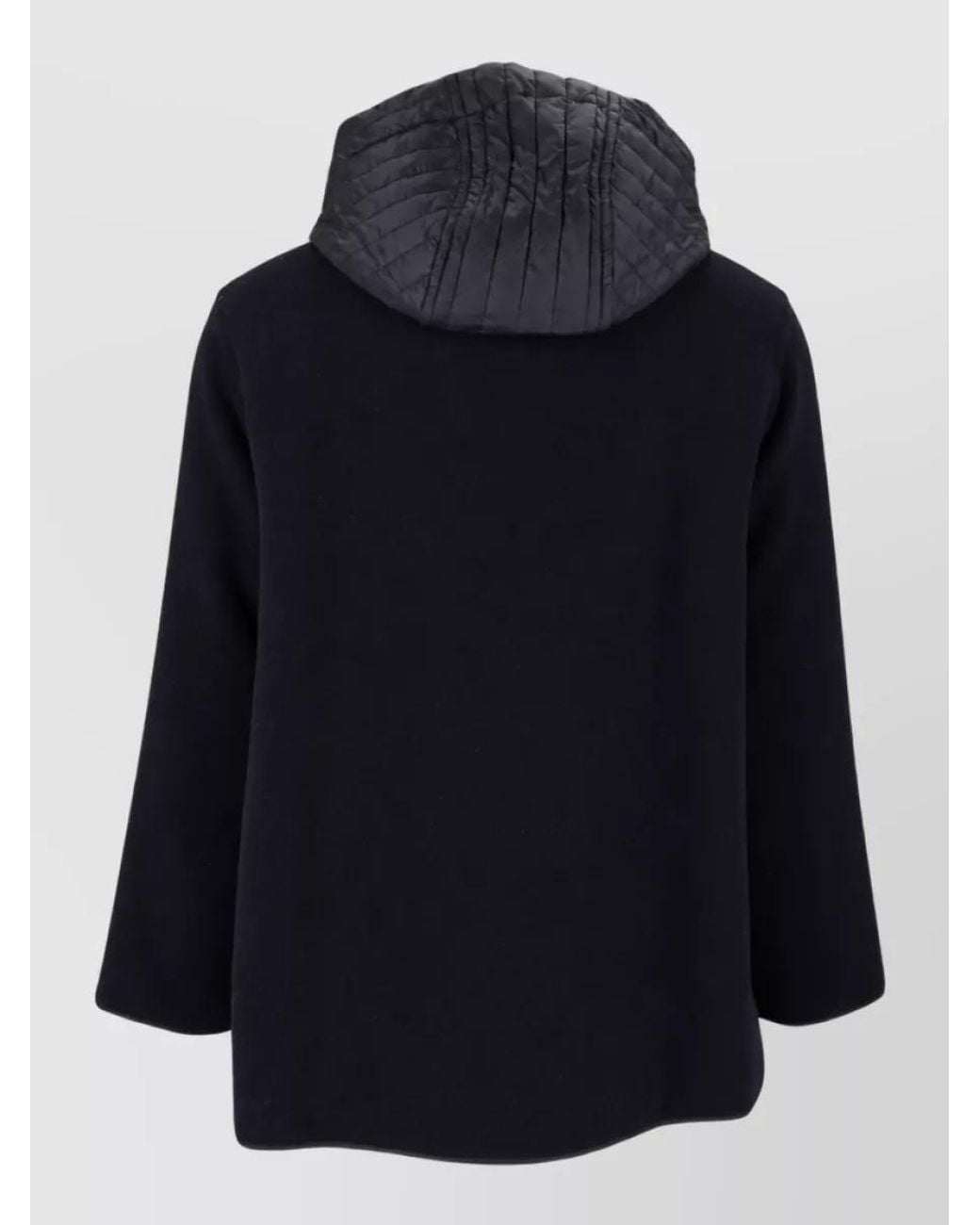 Fay Blue Quilted Hooded Single Breasted Coat