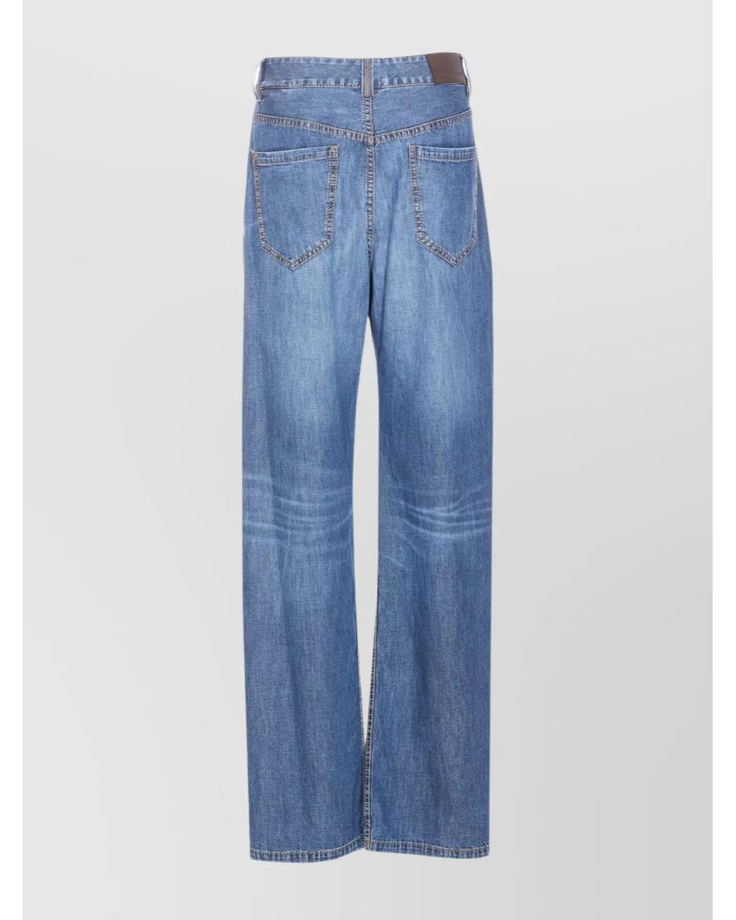Brunello Cucinelli Blue Denim Relaxed-Fit Wide-Leg Jeans