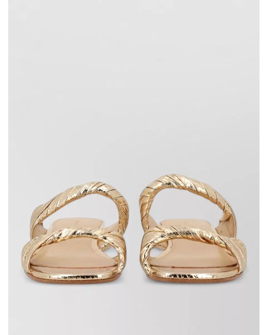 Michael Kors Natural Metallic Leather Sandals