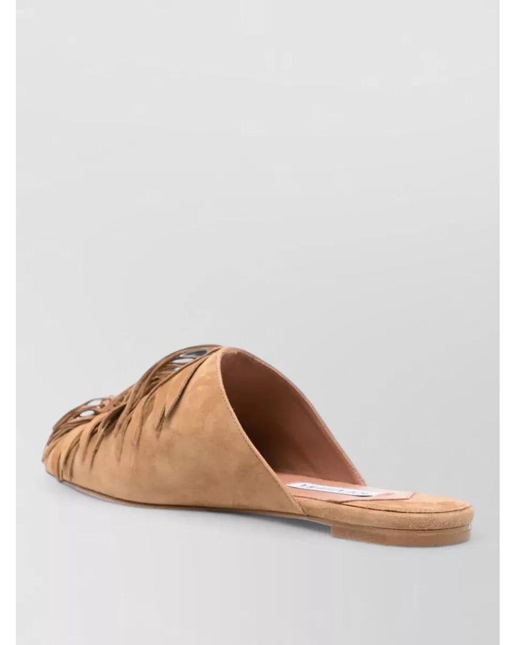 Aquazzura Brown Suede Maverick Flat Mules