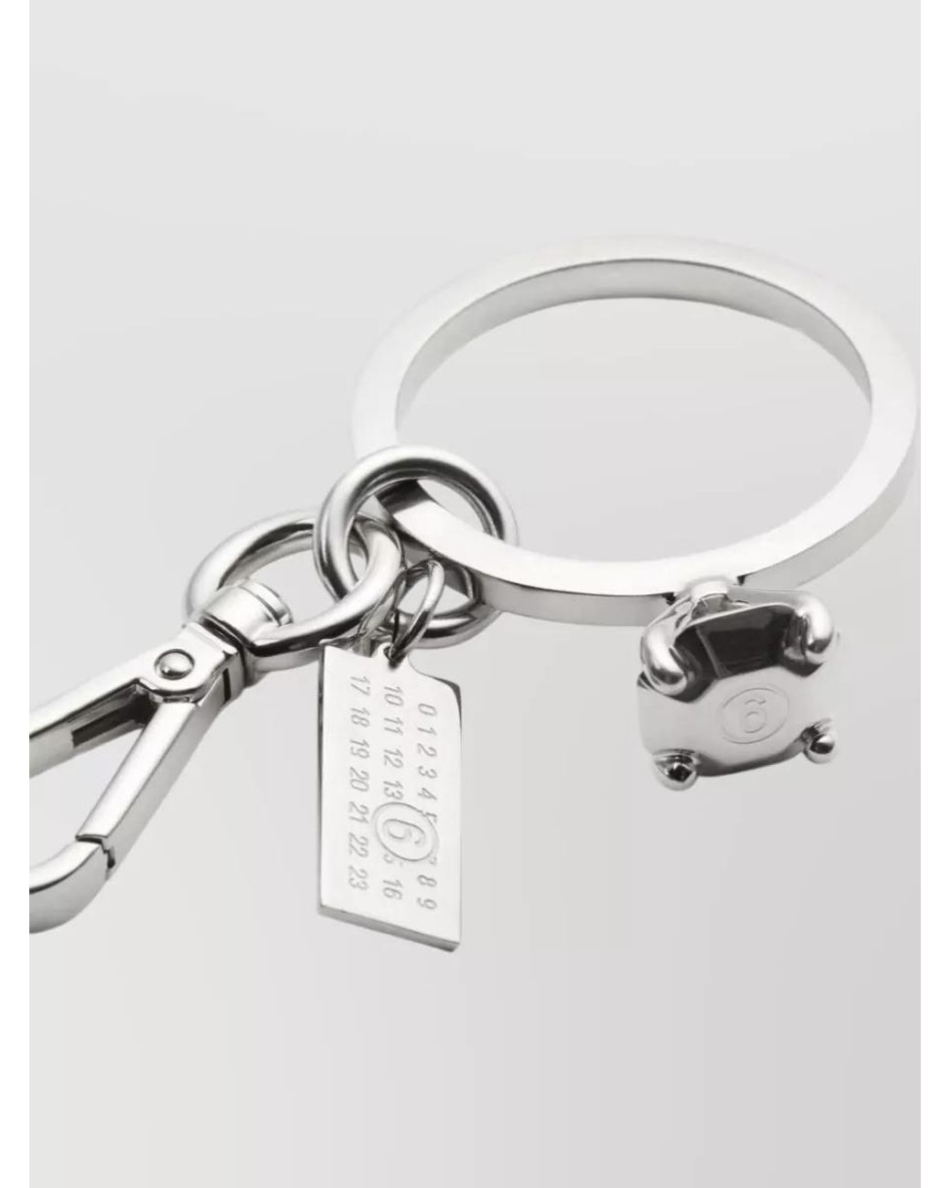 MM6 by Maison Margiela Black Brass Ring Charm Keyring